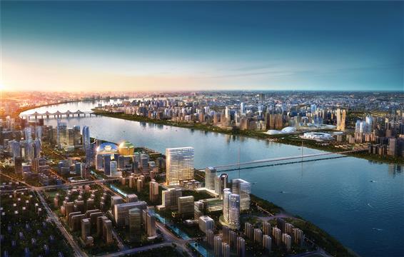 杭州錢潮灣，一線江景新地標---line+建筑事務所