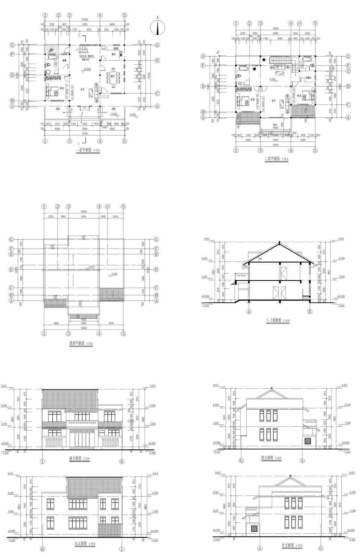 戶型-130占地別墅平立剖03