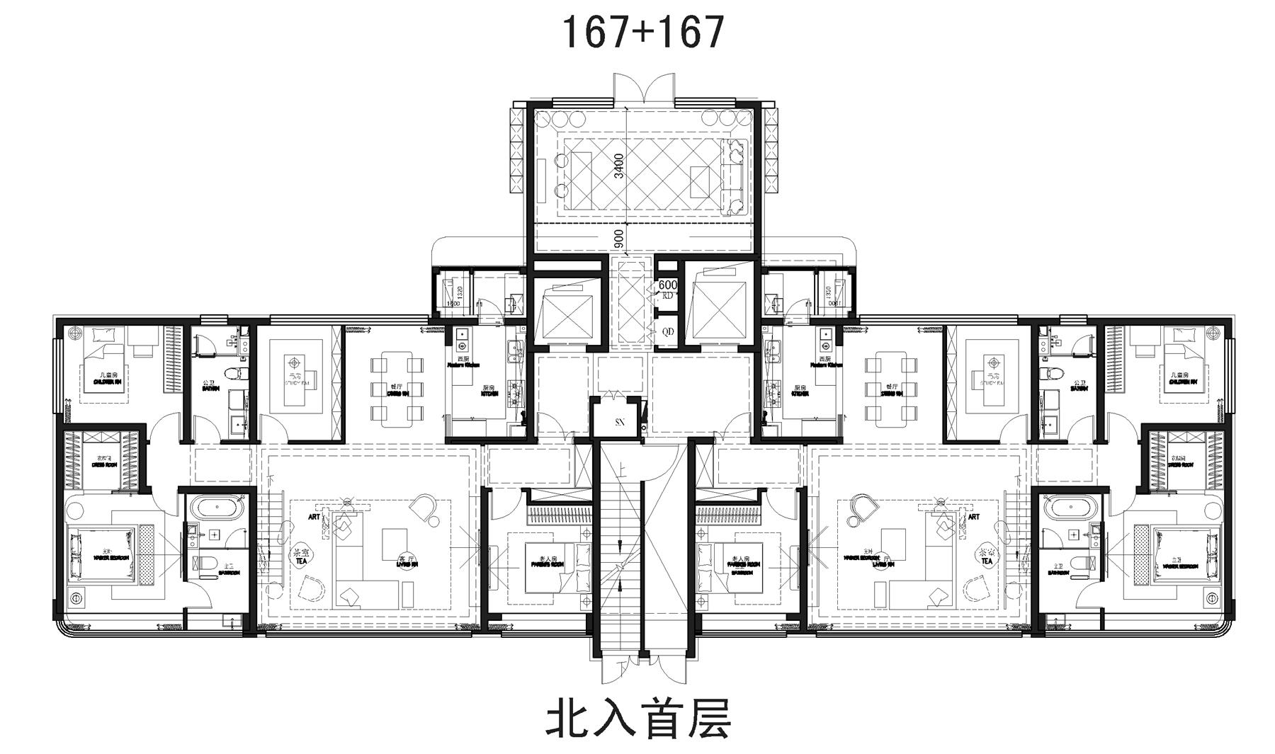 戶型-中海在北方的某網(wǎng)紅戶型，開盤售罄，市場反映極好，167戶型。