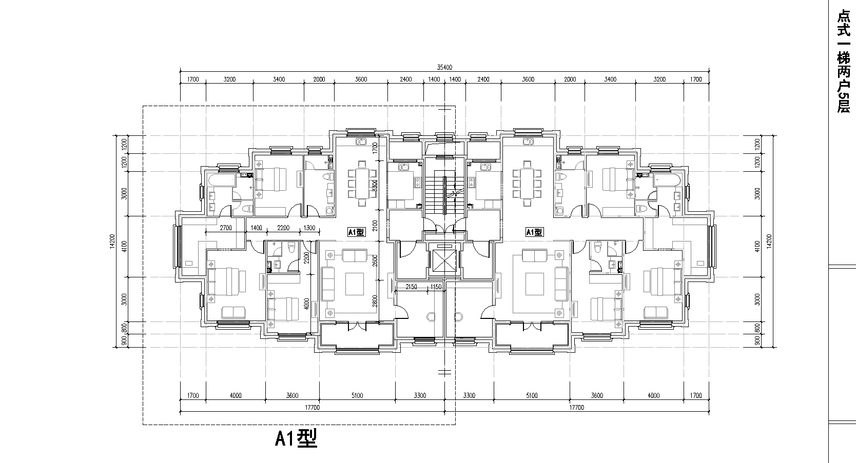 戶型-200~6~多層住宅（點(diǎn)式）~法式~2011~大連鉆石灣項(xiàng)目A3地塊