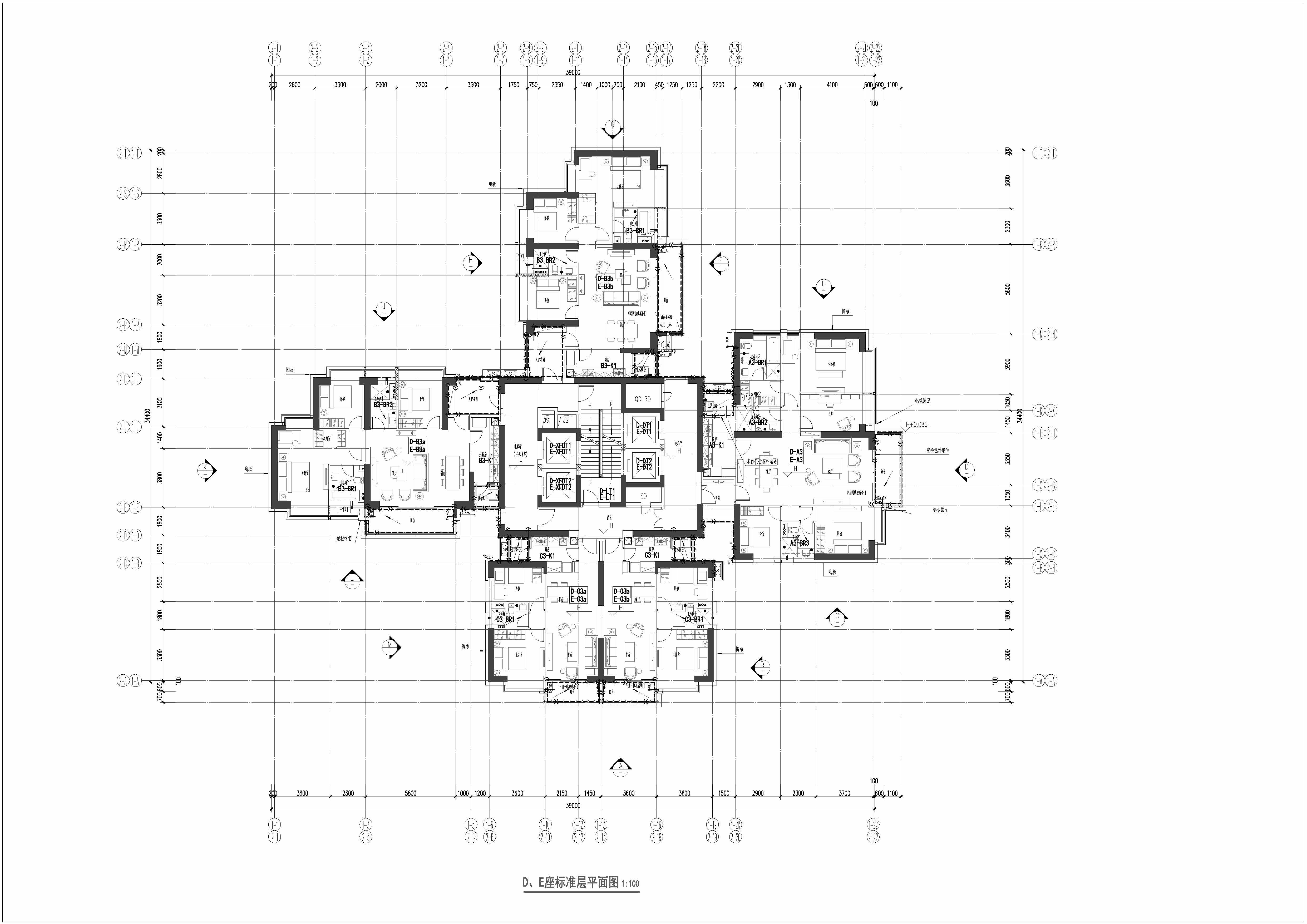 戶型-1T6戶，深圳某知名開放商的戶型