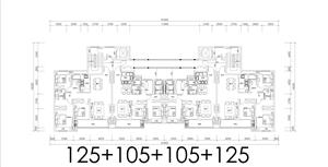 戶型-125+105+105+125T4戶型CAD平面圖