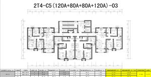 戶型-集中核 120+80  50款高層常用戶型整理