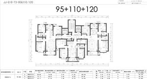 戶型-12~18層一梯三戶80~120平米戶型