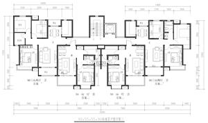 戶型-中海清江路-高層戶型15-90 55 55 90-3房2廳 1房1廳 1房1廳 3房2廳