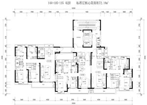 戶型-04某大地產高層住宅標準化戶型144 105 135
