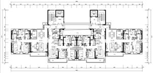 戶型-T2 T4標(biāo)準(zhǔn)化CAD戶型~129+107