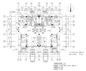 戶型-雙拼別墅方案建筑施工圖