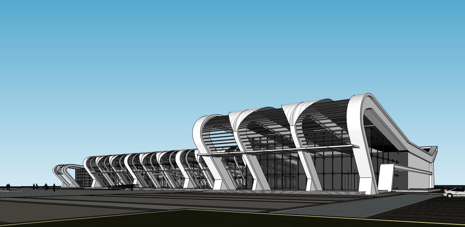 客運(yùn)站鳥瞰-外觀|模型|效果圖