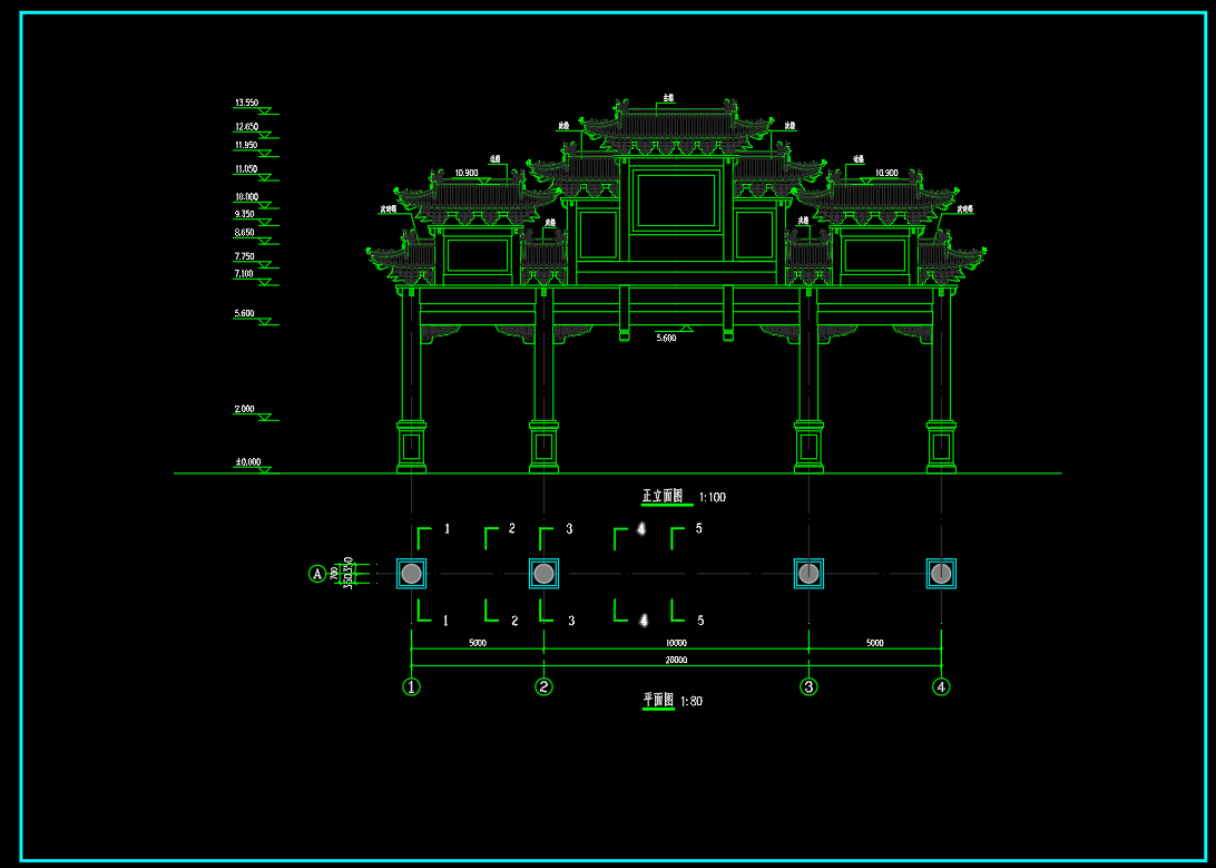 仿古牌坊-外觀|模型|效果圖
