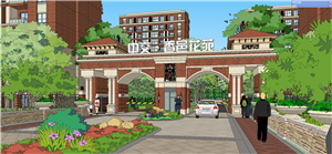 一個小區(qū)入口大門模型