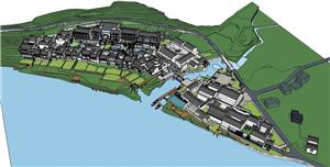 徽派湖邊休閑度假酒店會(huì)所別墅