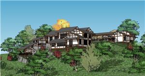 川東 吊腳樓服務(wù)中心廣場(chǎng)1