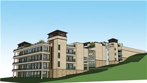 游客接待中心建筑 山地